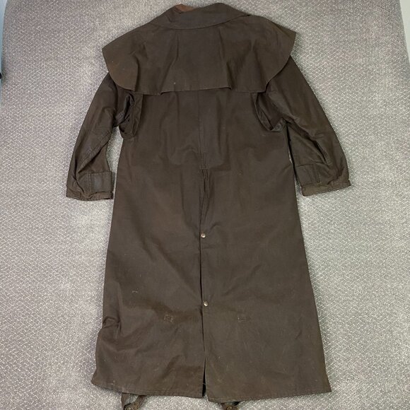 Vintage Outback Trading Company Co. Oilskin Duster Jacket Coat Men's Small Waxed - Picture 6 of 14